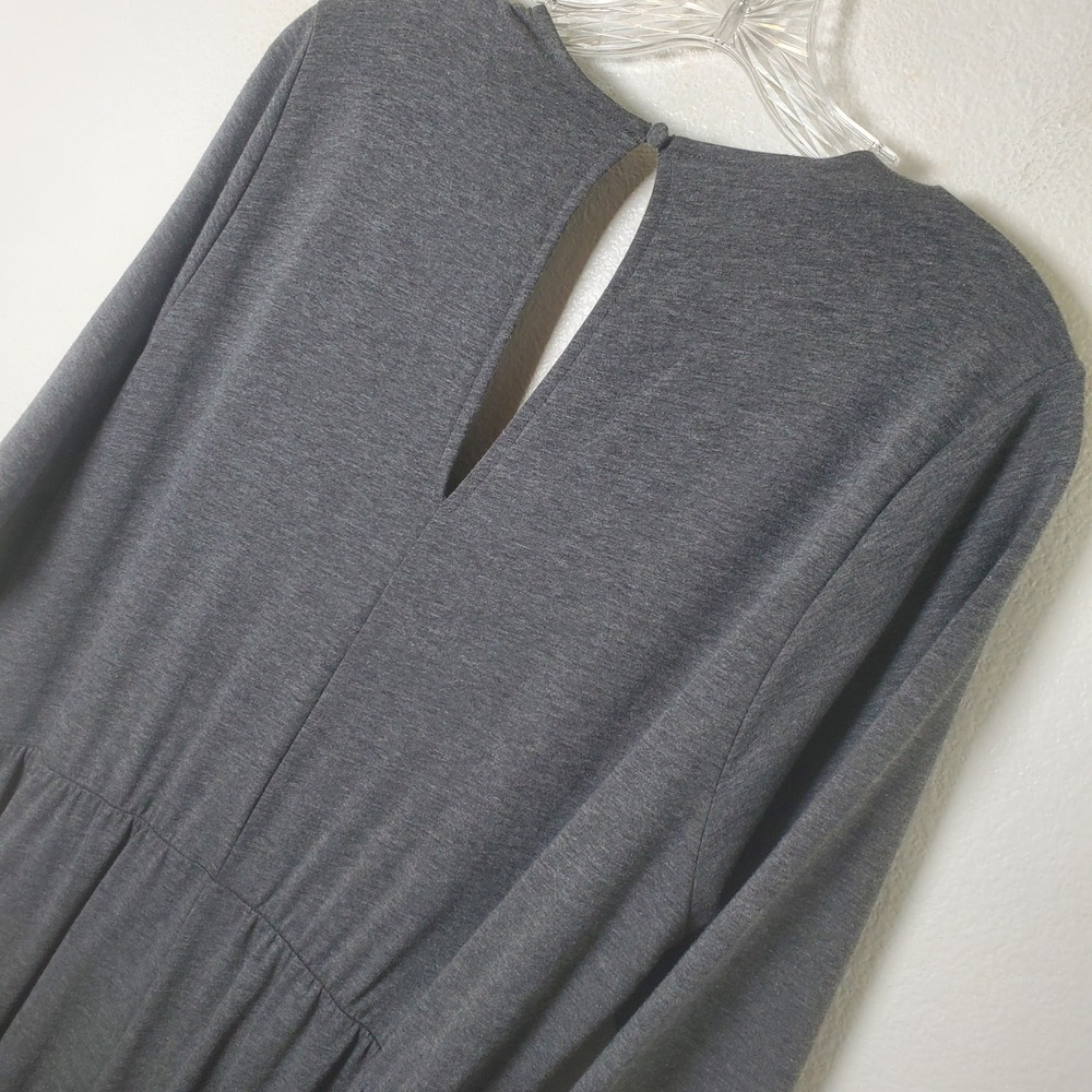 Torrid Charcoal Gray Surplice Stretch Knit Cropped Wide Leg Jumpsuit Size 1X - Picture 6 of 15